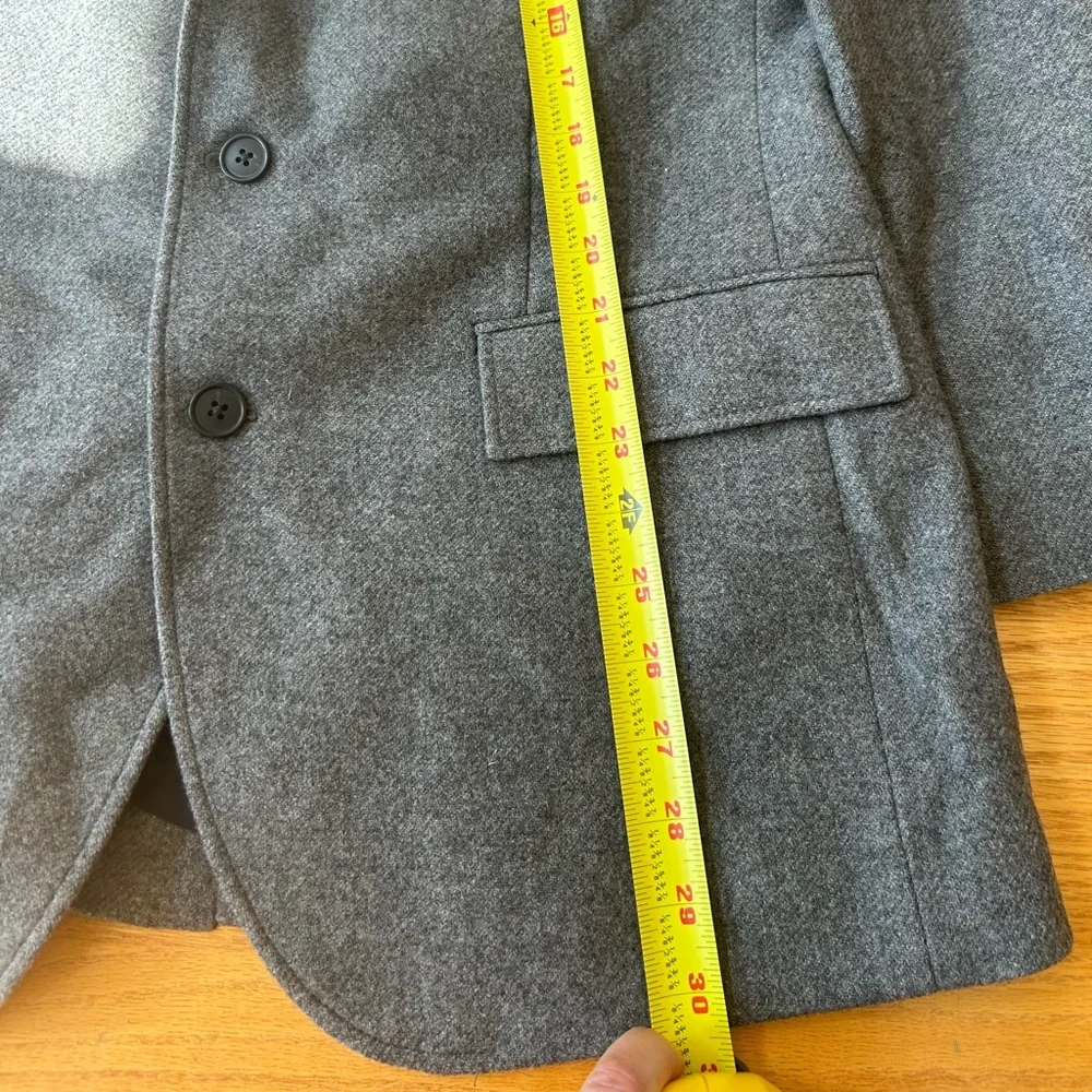 J. Crew Mens 40R Ludlow Blazer Gray Wool‎ Nylon Blend Suede Elbow Patch RN77388